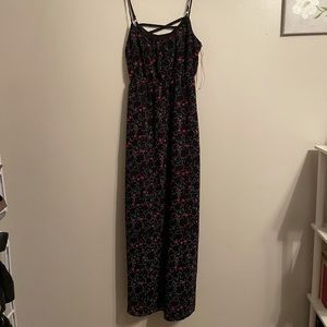 Black Maxi Dress with Heart Shaped Patterns